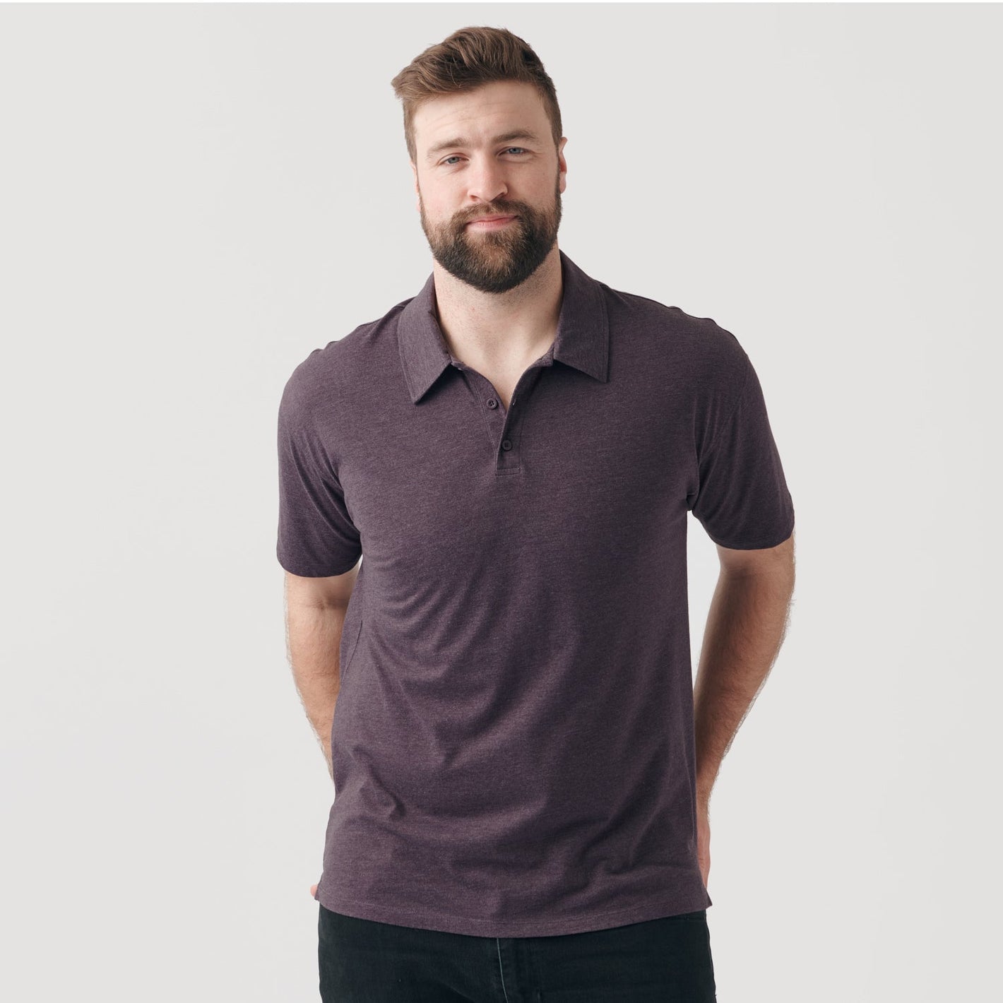 Heather Purple Short Sleeve Polo