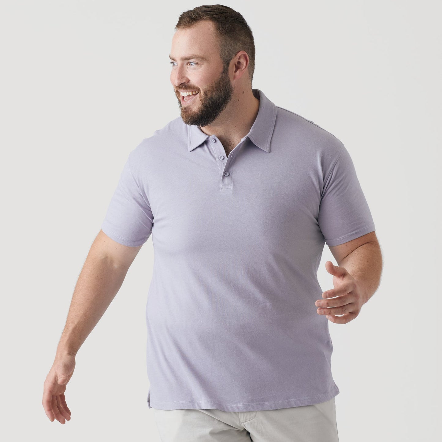 Lilac Gray Short Sleeve Polo