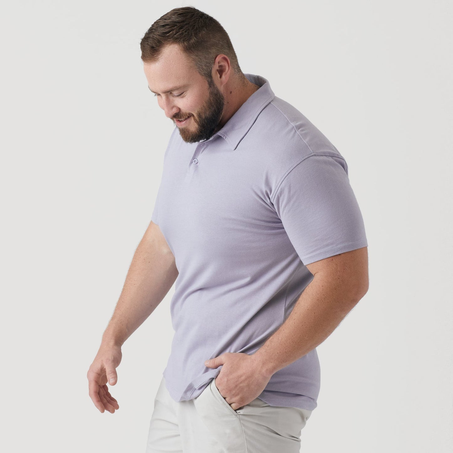 Lilac Gray Short Sleeve Polo