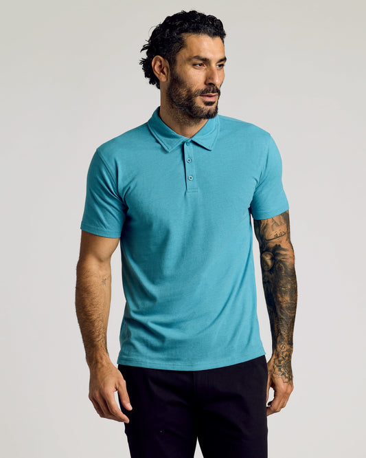 Dark Heather Harbor Short Sleeve Polo