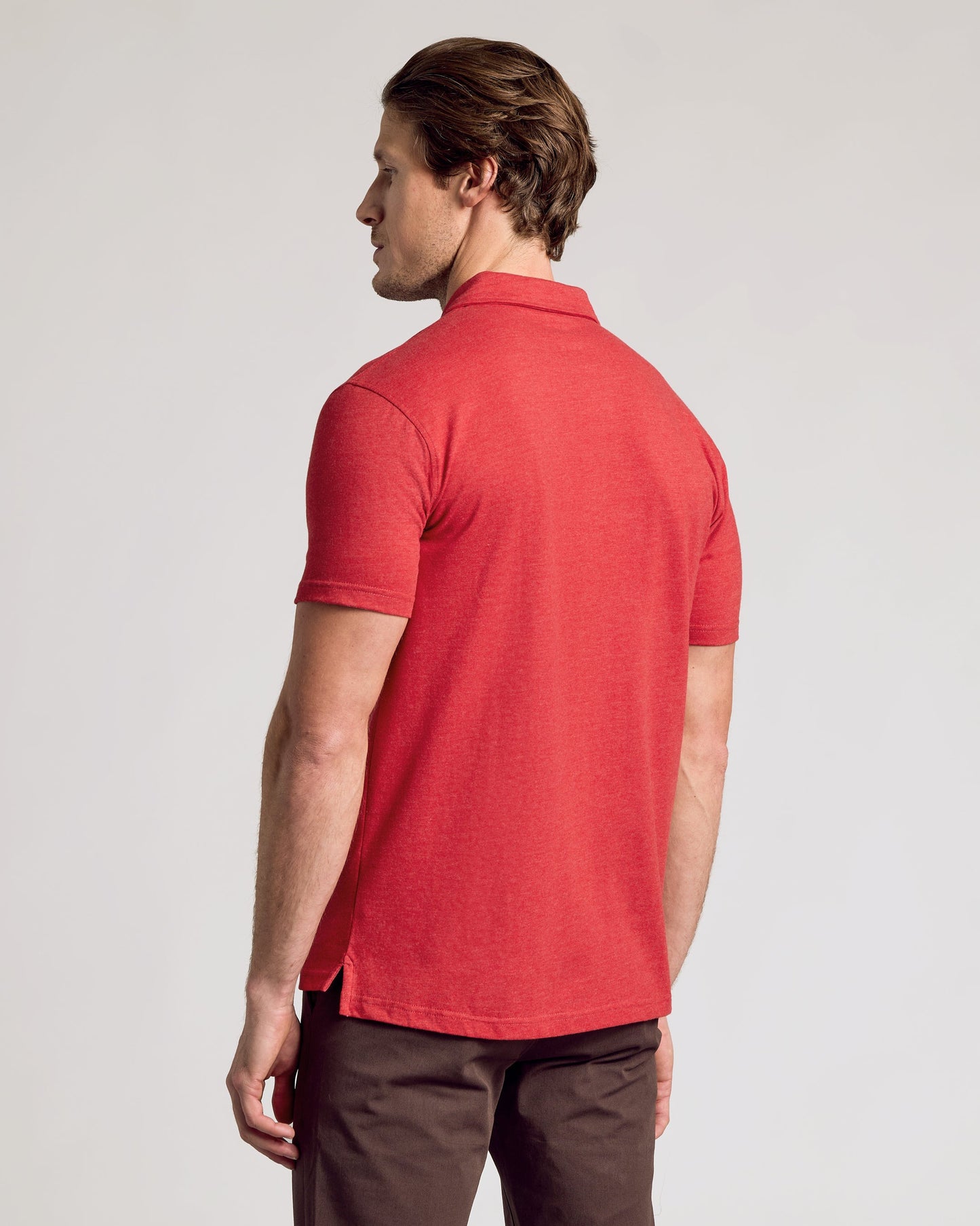 Dark Heather Lava Short Sleeve Polo