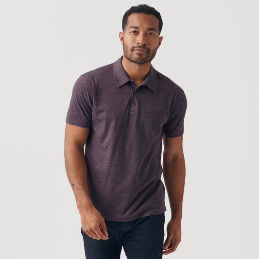 Heather Purple Short Sleeve Polo