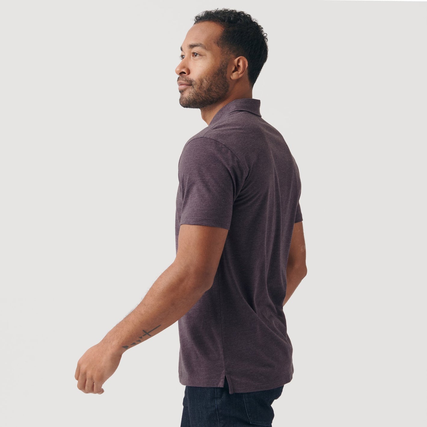Heather Purple Short Sleeve Polo