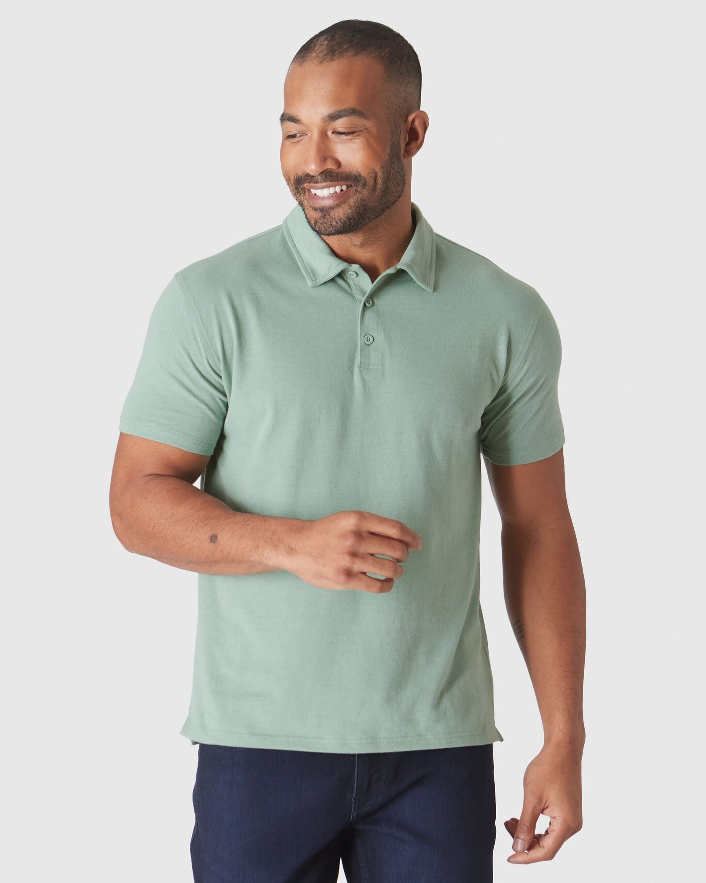 Heather Slate Green Classic Polo