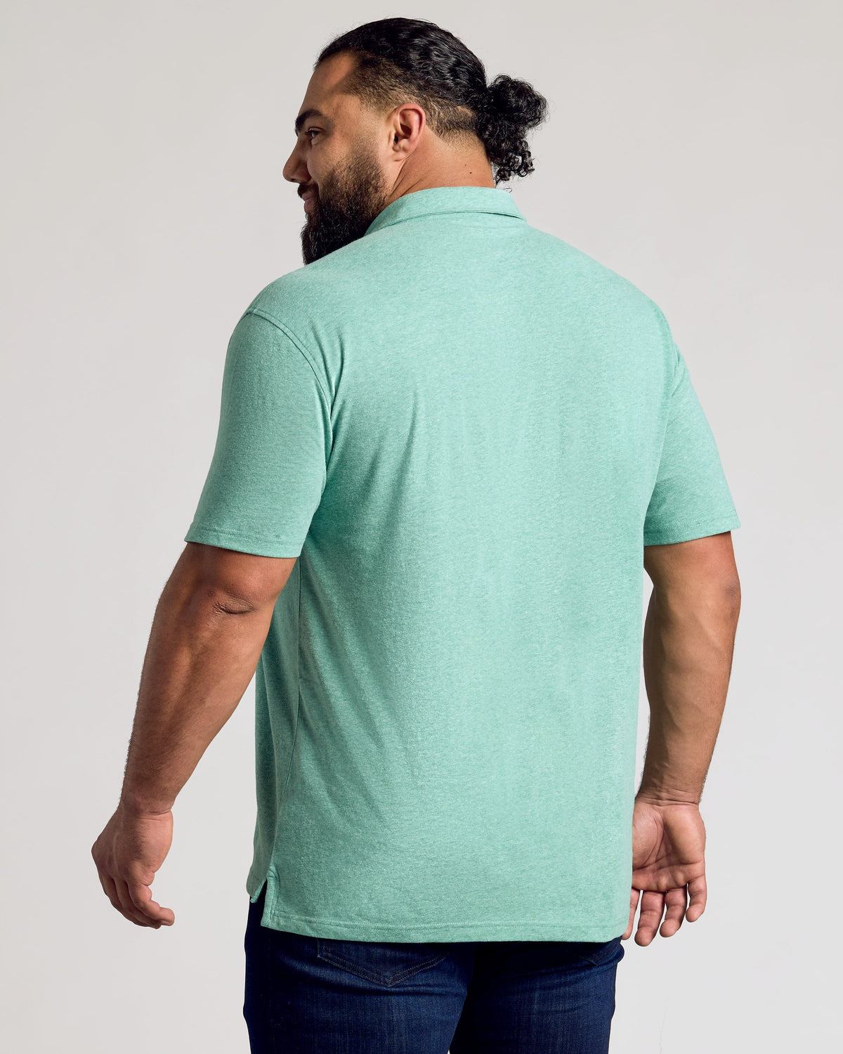 Light Heather Greenery Classic Polo