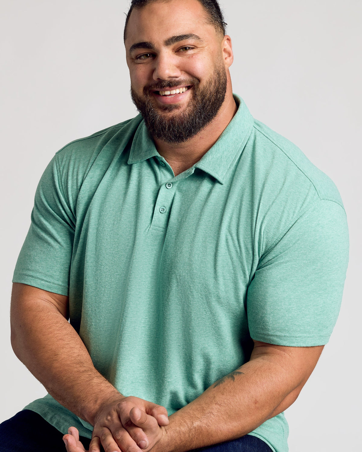 Light Heather Greenery Classic Polo