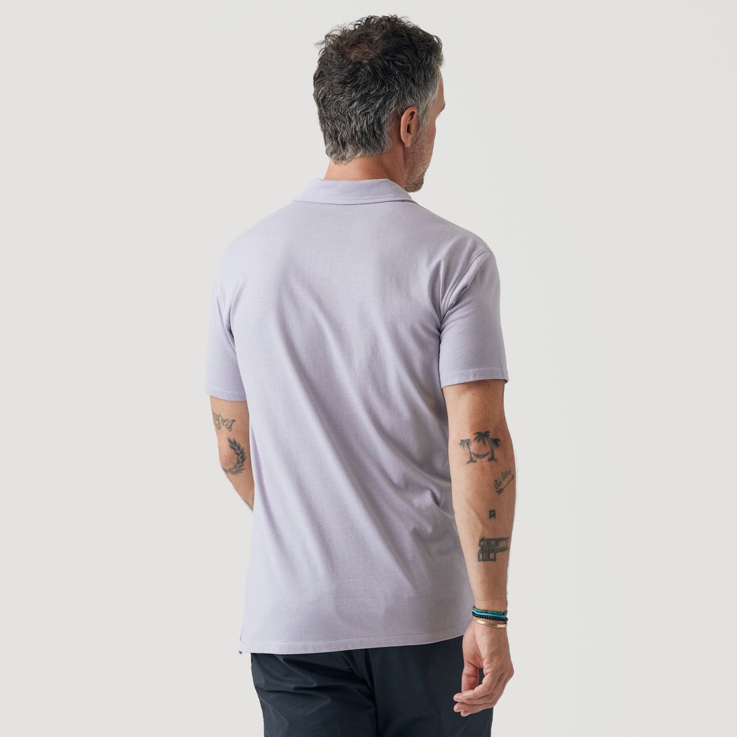 Lilac Gray Short Sleeve Polo