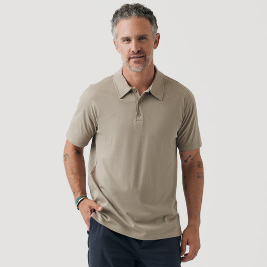 Military Beige Short Sleeve Polo