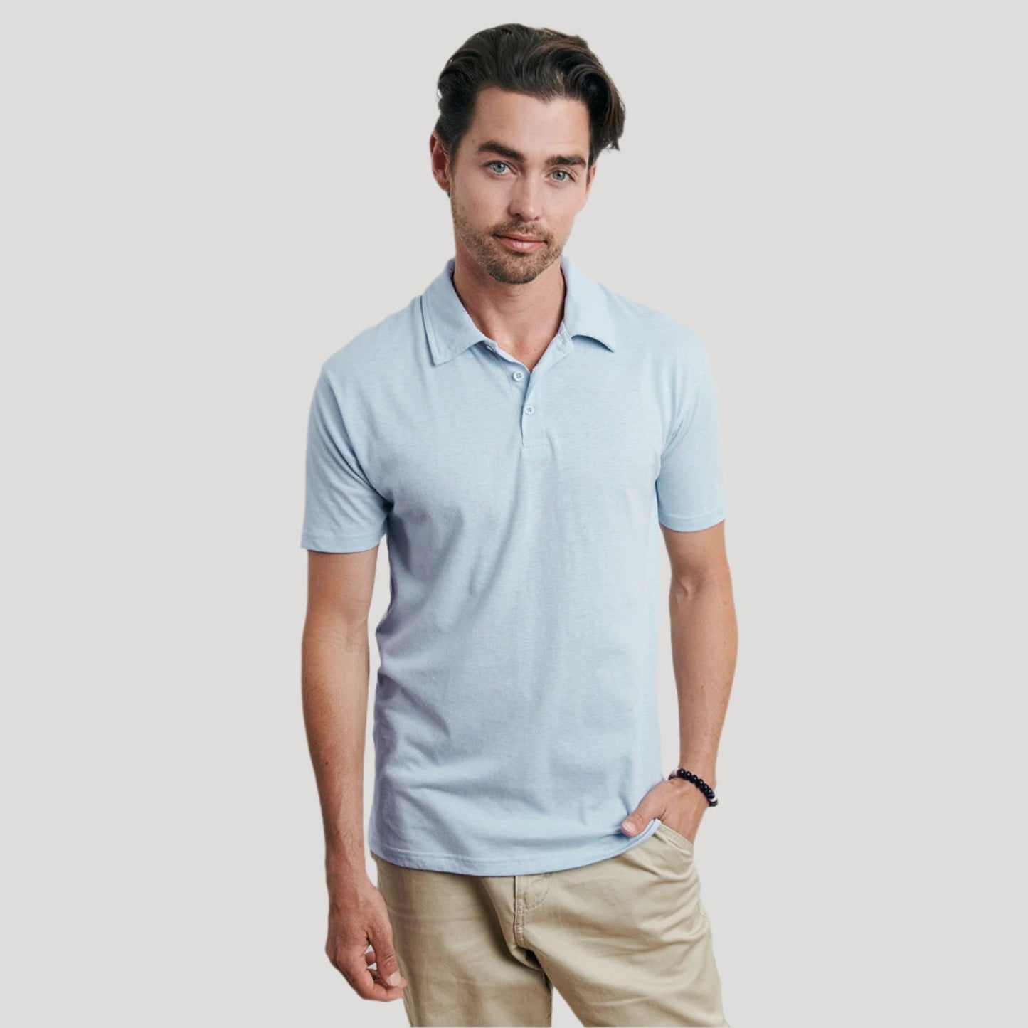 Pale Blue Short Sleeve Polo