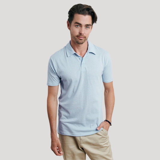 Pale Blue Short Sleeve Polo