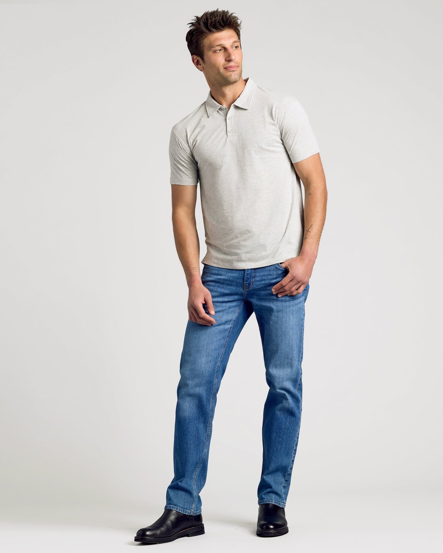Light Heather Gray Classic Polo