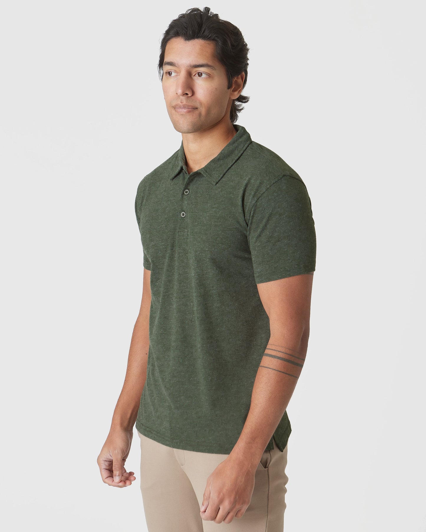 Racing Green Heather Short Sleeve Polo