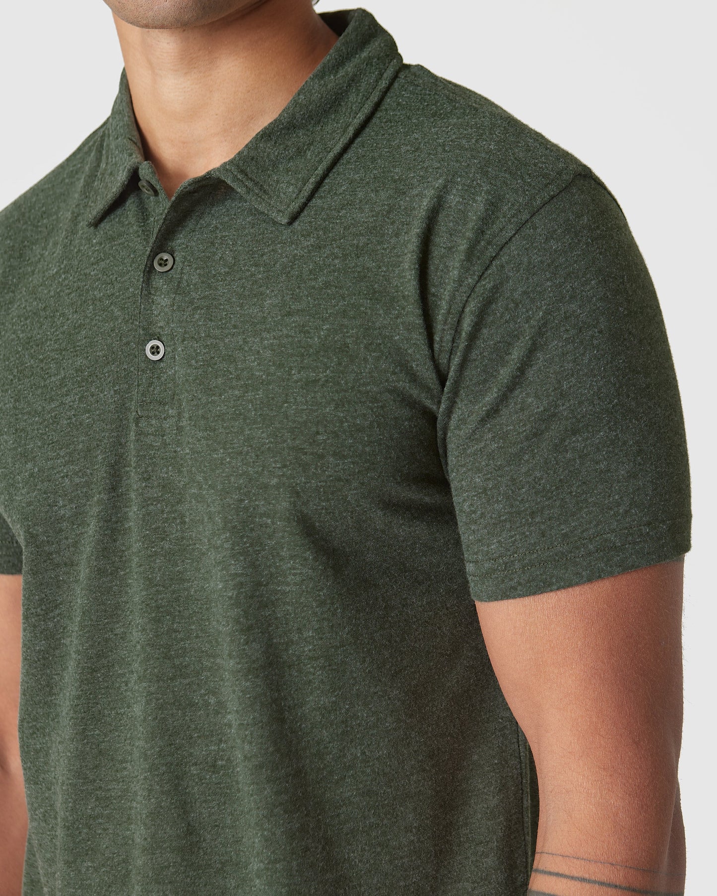 Racing Green Heather Short Sleeve Polo