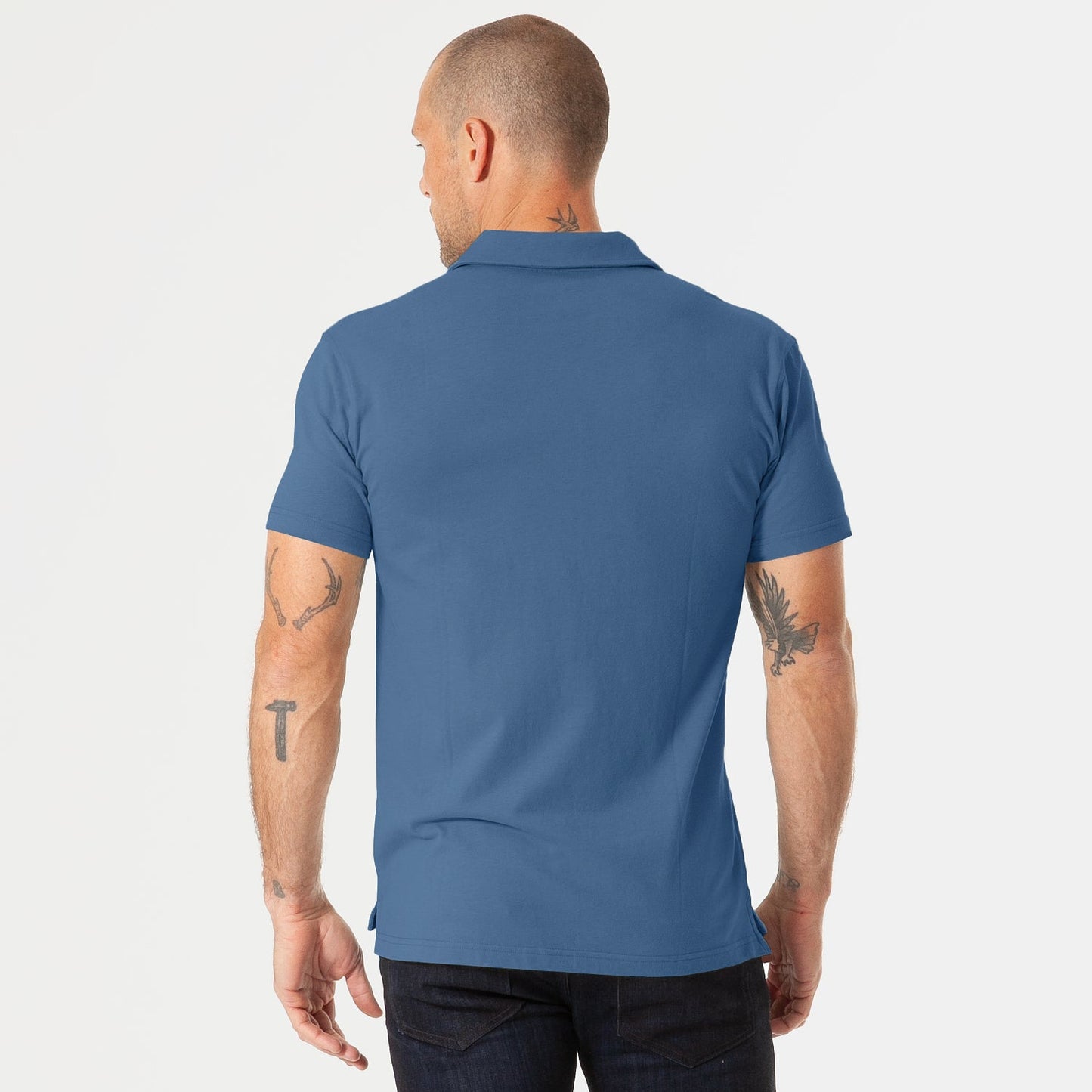 Stone Blue Short Sleeve Polo