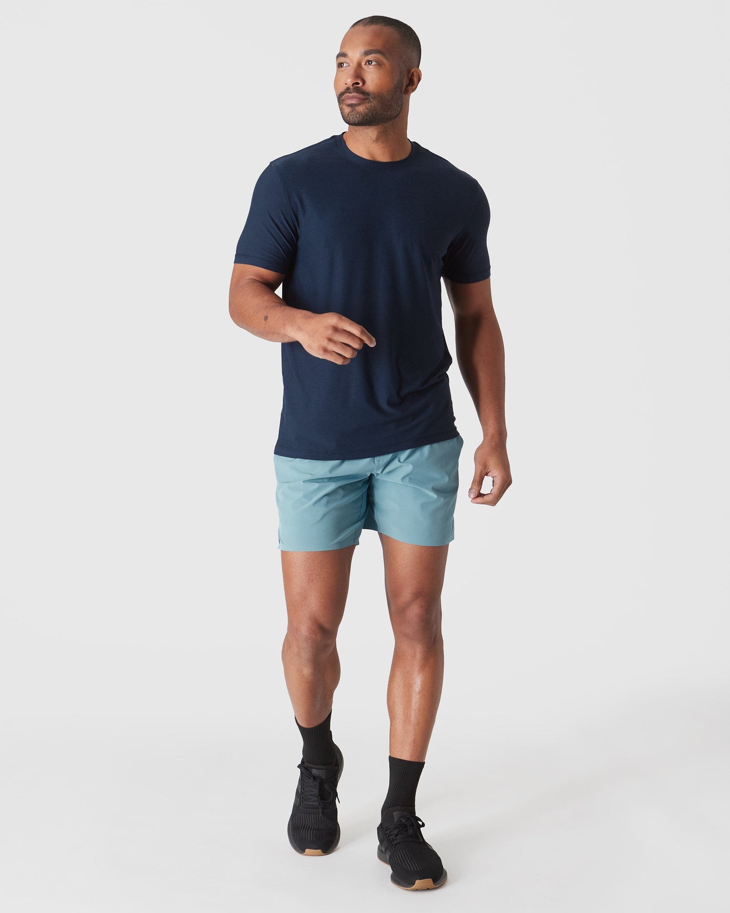 Dark Heather Cadet Active Crew Neck Tee