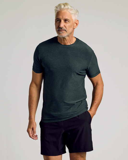 Dark Heather Forest Active Crew Neck Tee