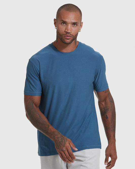 Stone Blue Active Crew Neck Tee