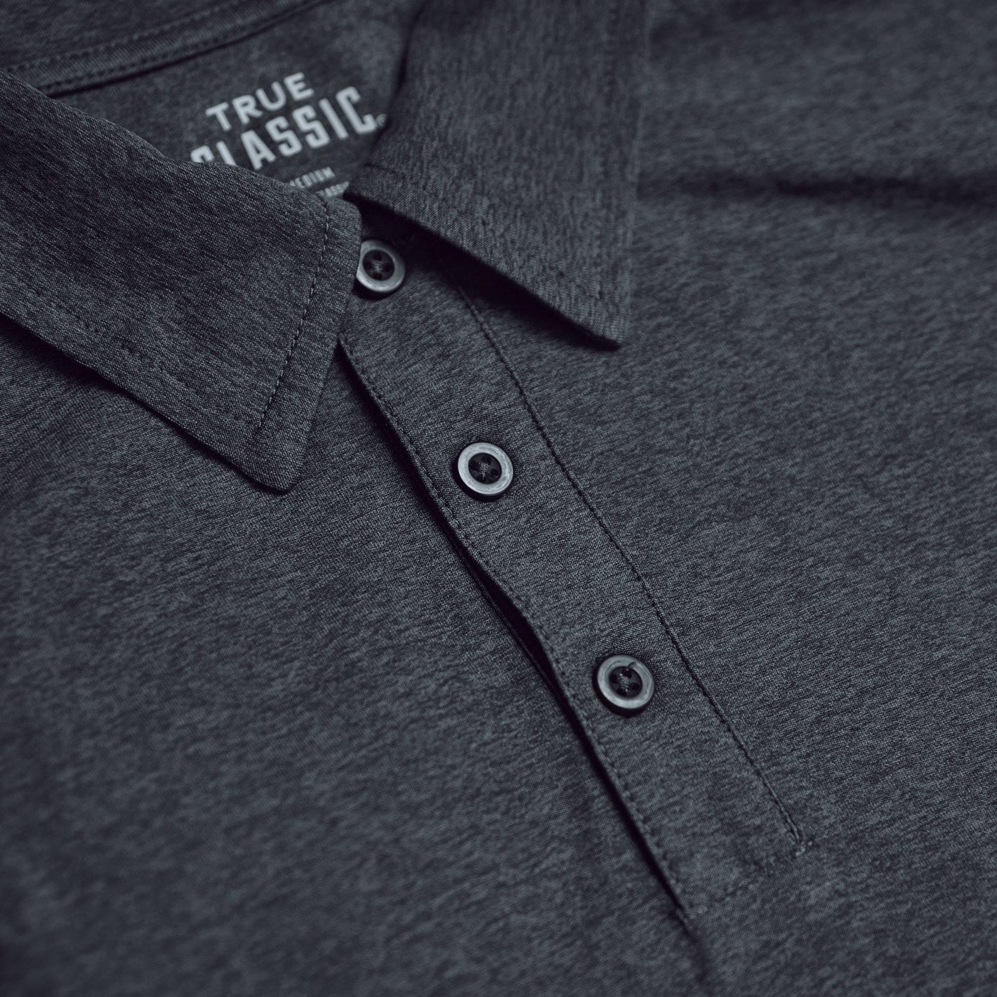 Charcoal Heather Gray Active Short Sleeve Polo