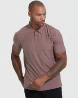 Heather Burgundy Active Short Sleeve Polo