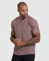 Heather Burgundy Active Short Sleeve Polo