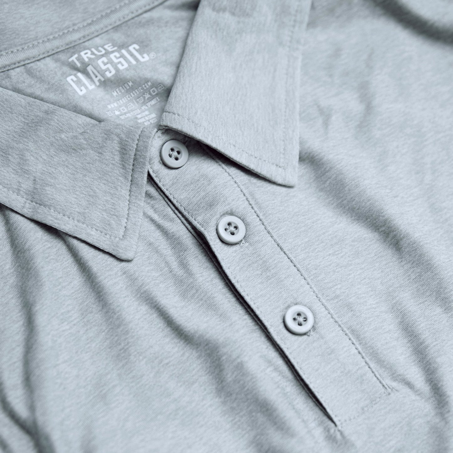 Heather Light Gray Active Short Sleeve Polo