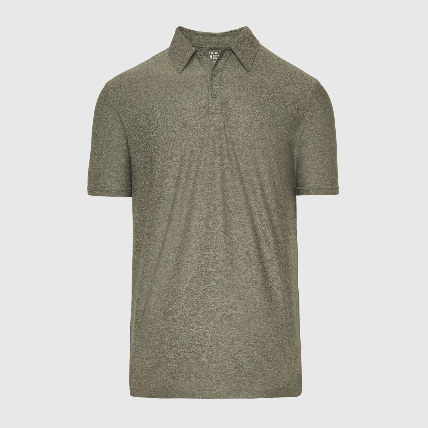 Heather Military Green Active Short Sleeve Polo