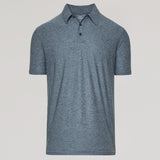 Heather Navy Active Short Sleeve Polo