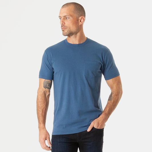 Stone Blue Pocket Crew Tee