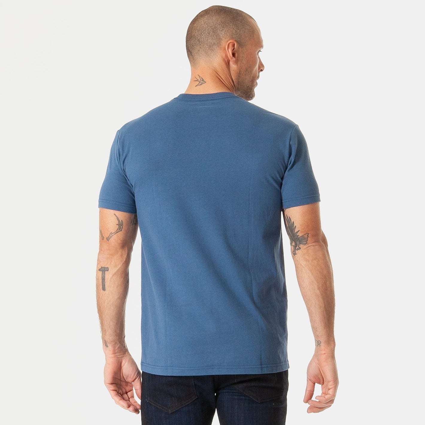 Stone Blue Pocket Crew Tee