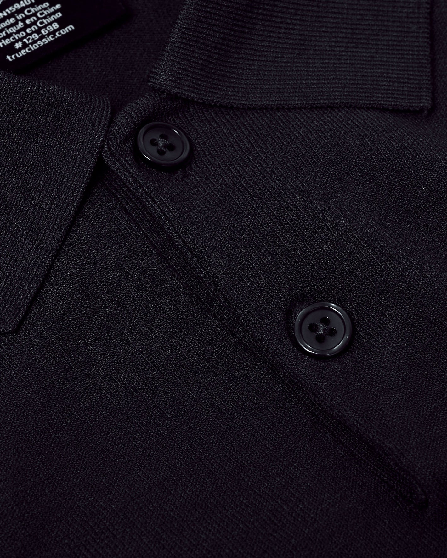 Black Short Sleeve Sweater Polo