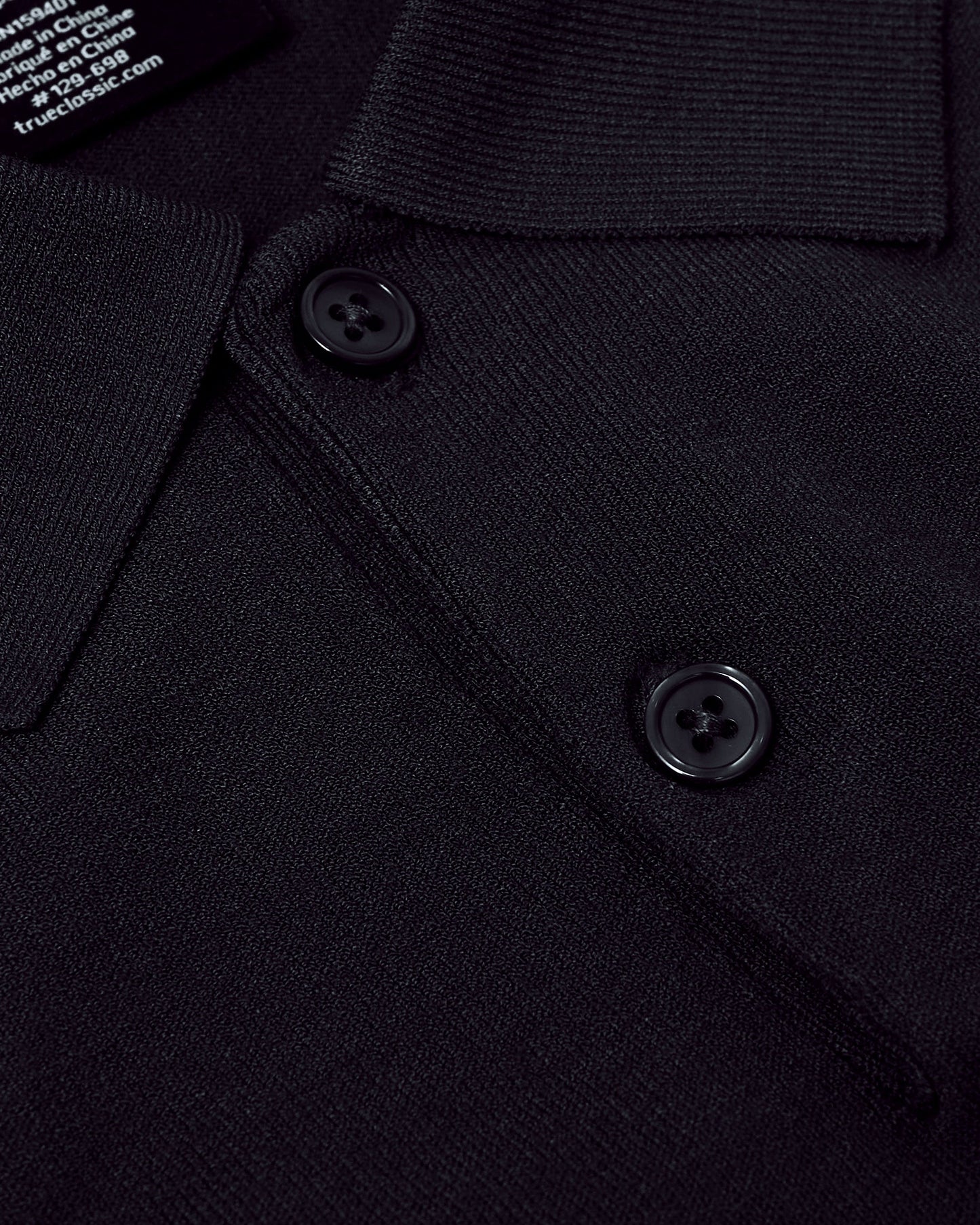 Black Short Sleeve Sweater Polo