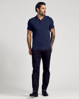 Navy Short Sleeve Sweater Polo