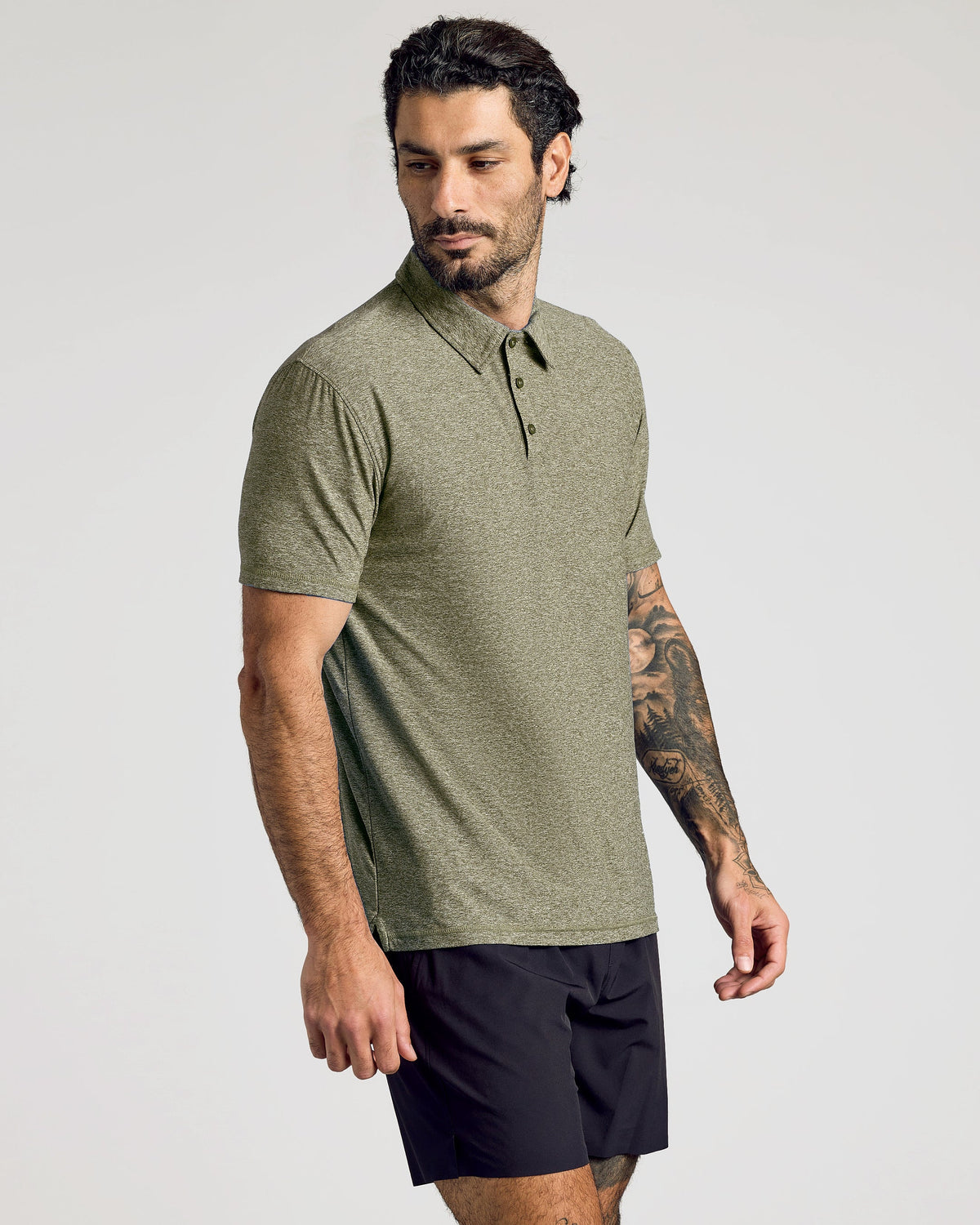 Heather Military Green Active Polo 2.0