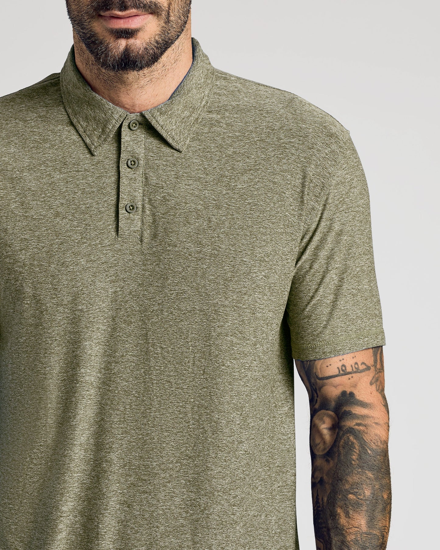 Heather Military Green Active Polo 2.0