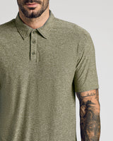Heather Military Green Active Polo 2.0