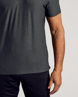 Charcoal Heather Gray Active Short Sleeve Polo