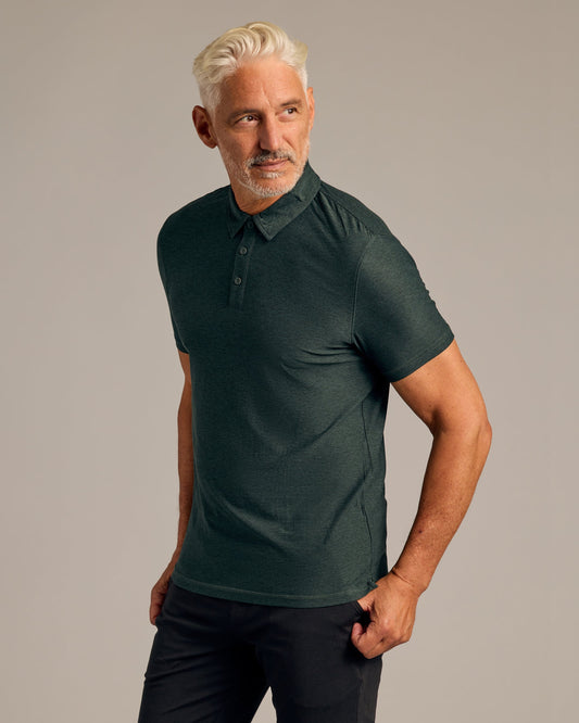 Dark Heather Forest Active Polo 2.0