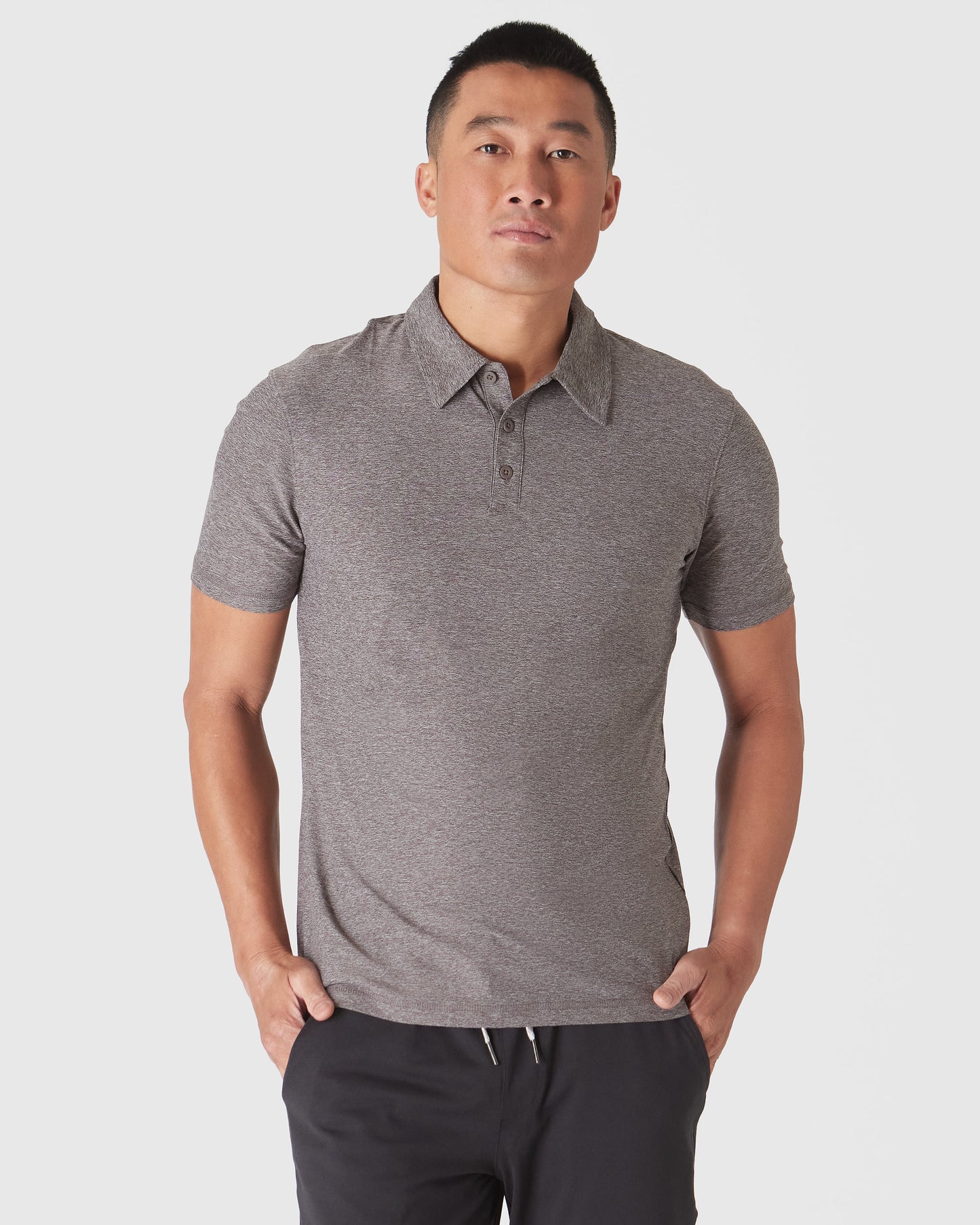 Heather Cocoa Active Polo