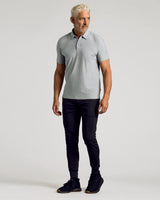 Heather Light Gray Active Short Sleeve Polo