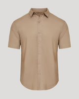 Dusty Taupe Short Sleeve Linen Shirt