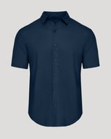 Navy Short Sleeve Linen Shirt