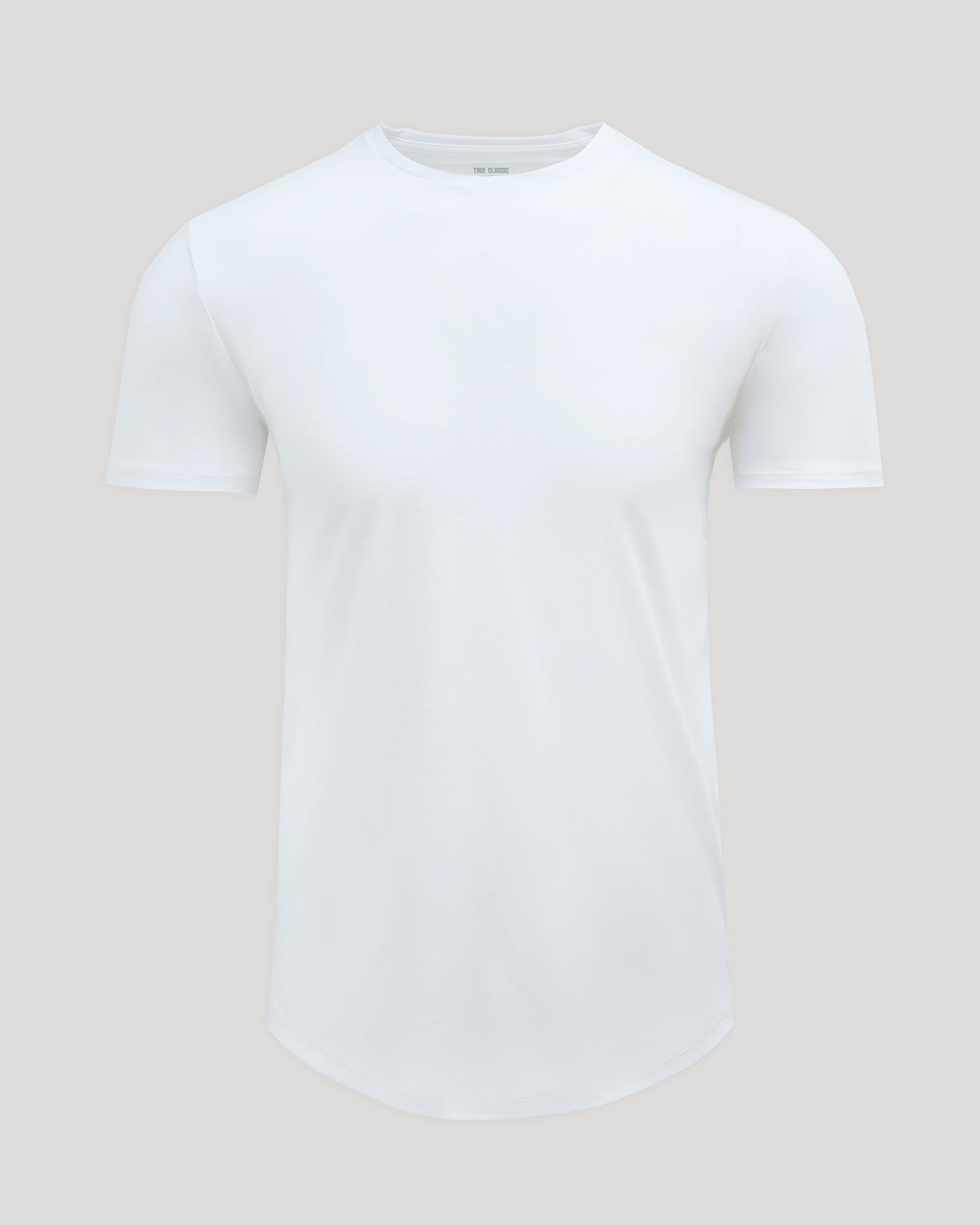 White Pima Crew Curved Hem