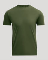 Grove Pima Cotton Blend Crew T-shirt, olive green, short-sleeve, crew-neck.