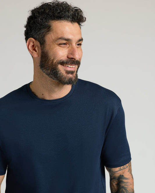 Navy Pima Crew Neck