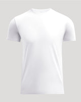 Optic White Pima Cotton Blend Crew T-shirt, front view, gray background.