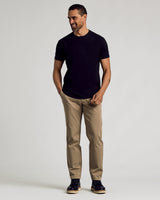 Black Curved Hem Classic Crew Neck