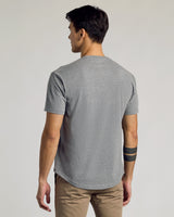Heather Gray Curved Hem Classic Crew Neck