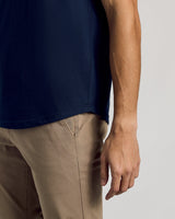 Navy Curved Hem Classic Crew Neck