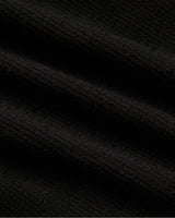 Womens Black Ribbed U-Neck Tee