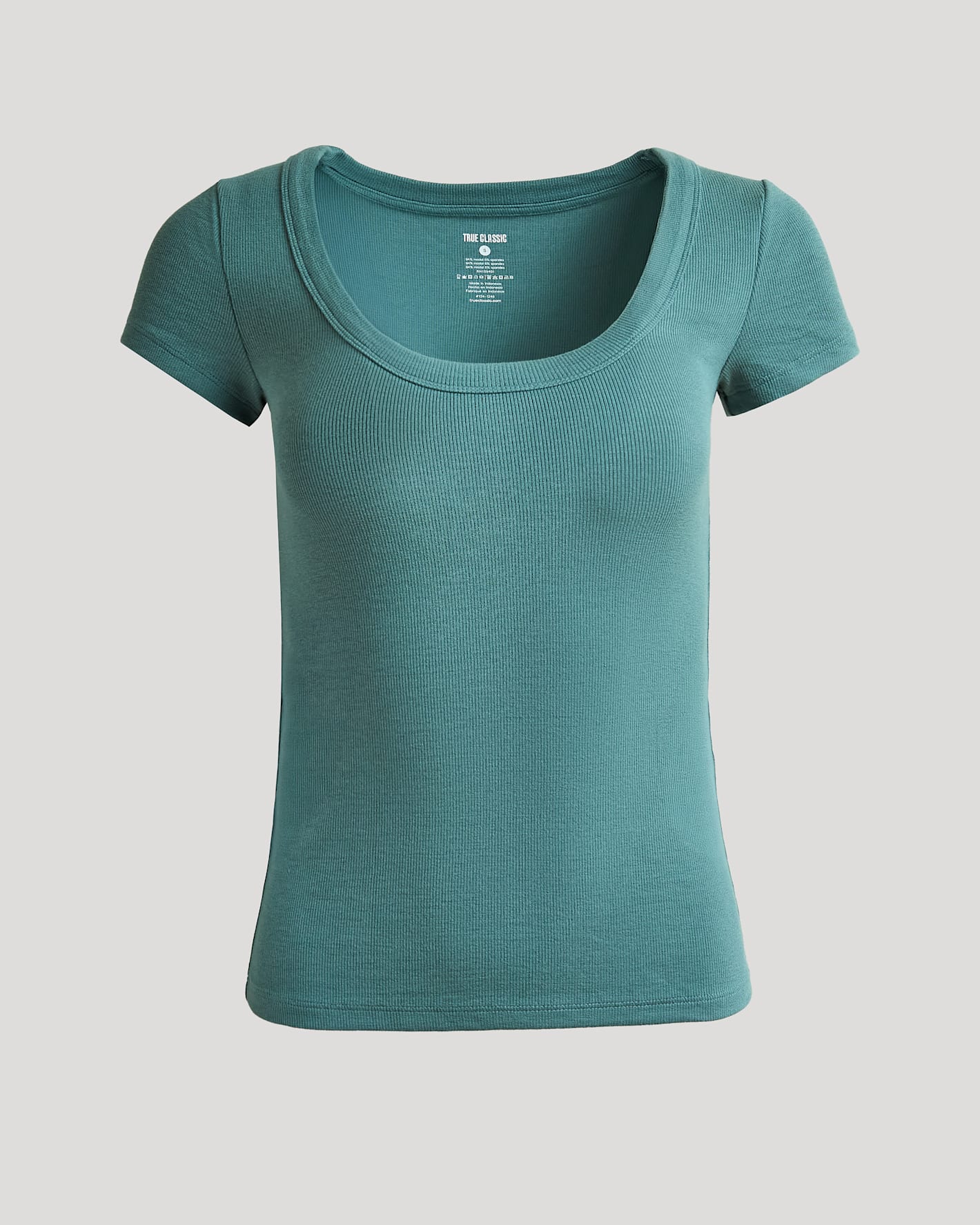 Womens Stormcloud Ribbed U-Neck Tee